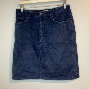 L.L. Bean Dark Blue Corduroy Pencil Skirt